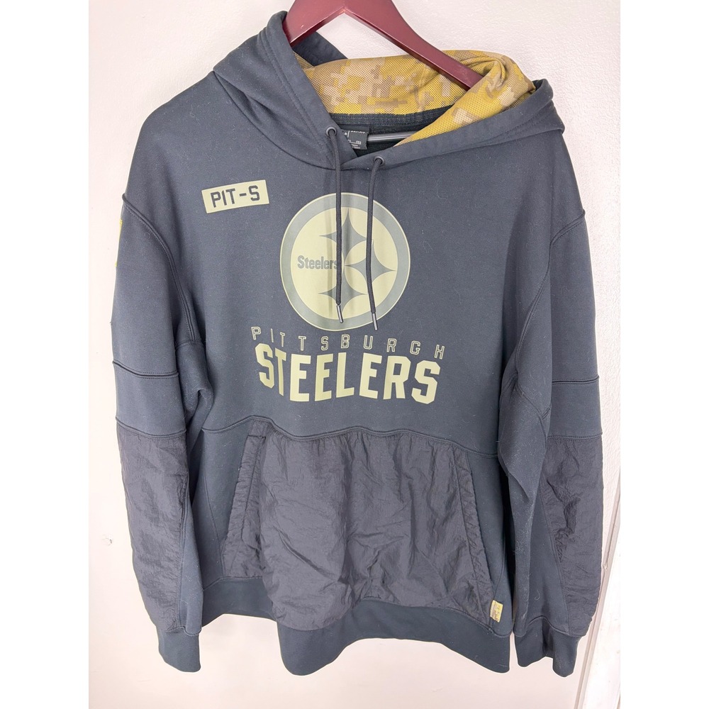 Nike Pittsburgh Steelers Salute to Service Hoodie Mens XXL Black Olive Camo NFL